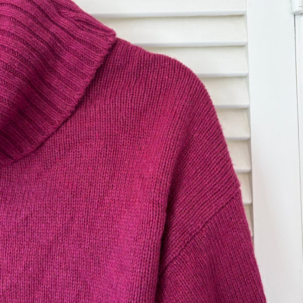 By Anthropologie Blair turtleneck tunic sweater small pink berry oversized - Picture 7 of 13